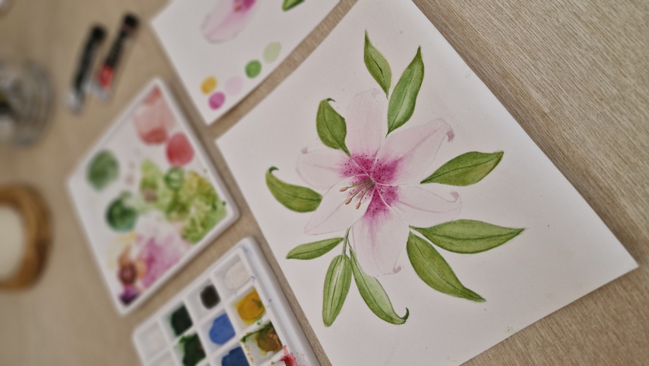 Retrato em aquarela com bordas suaves